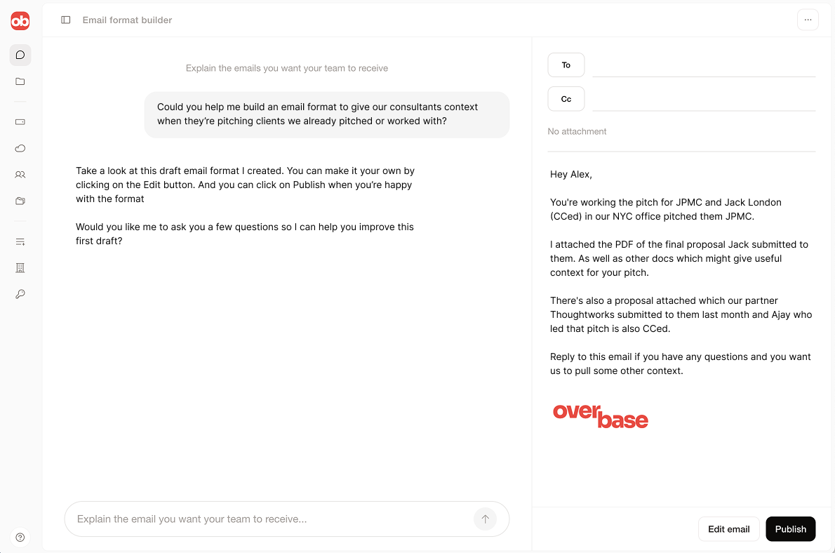 Overbase generated opportunity email preview.