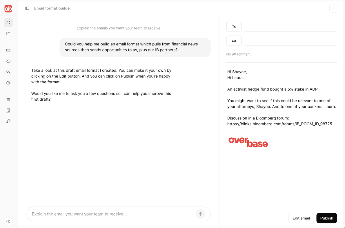 Overbase generated opportunity email preview.