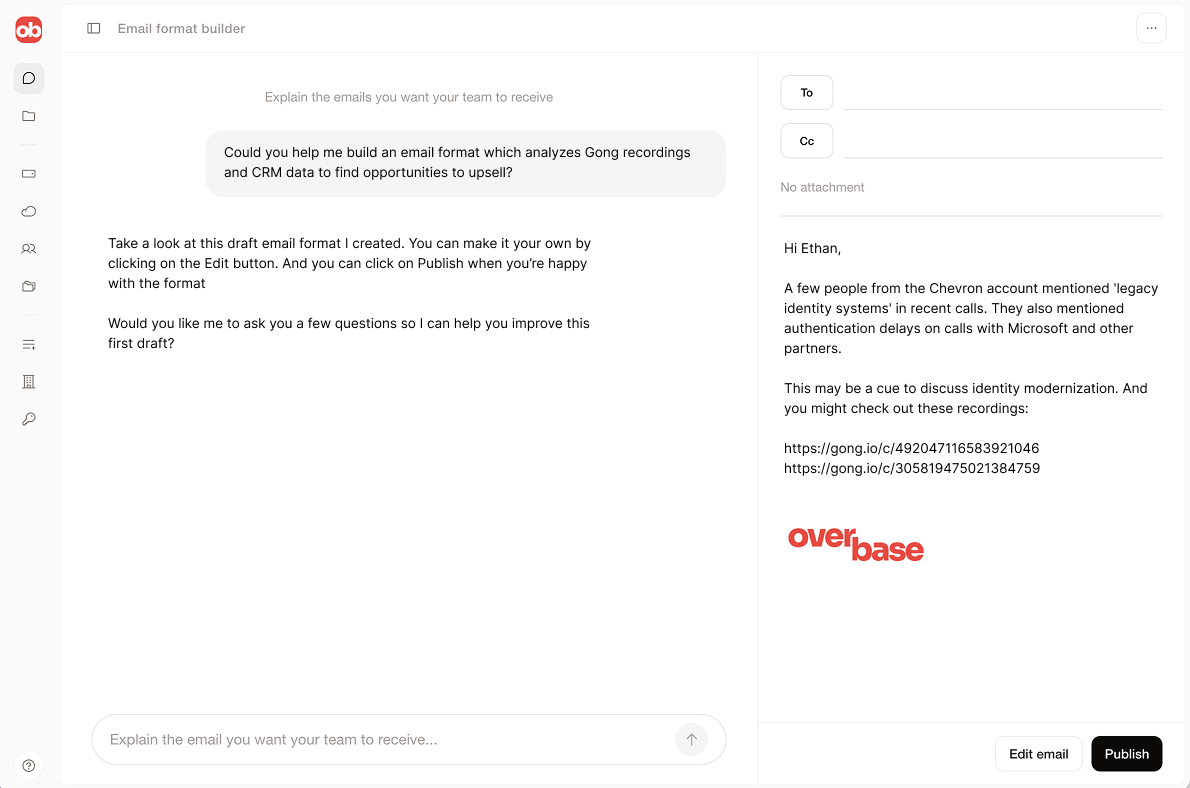 Overbase generated opportunity email preview.